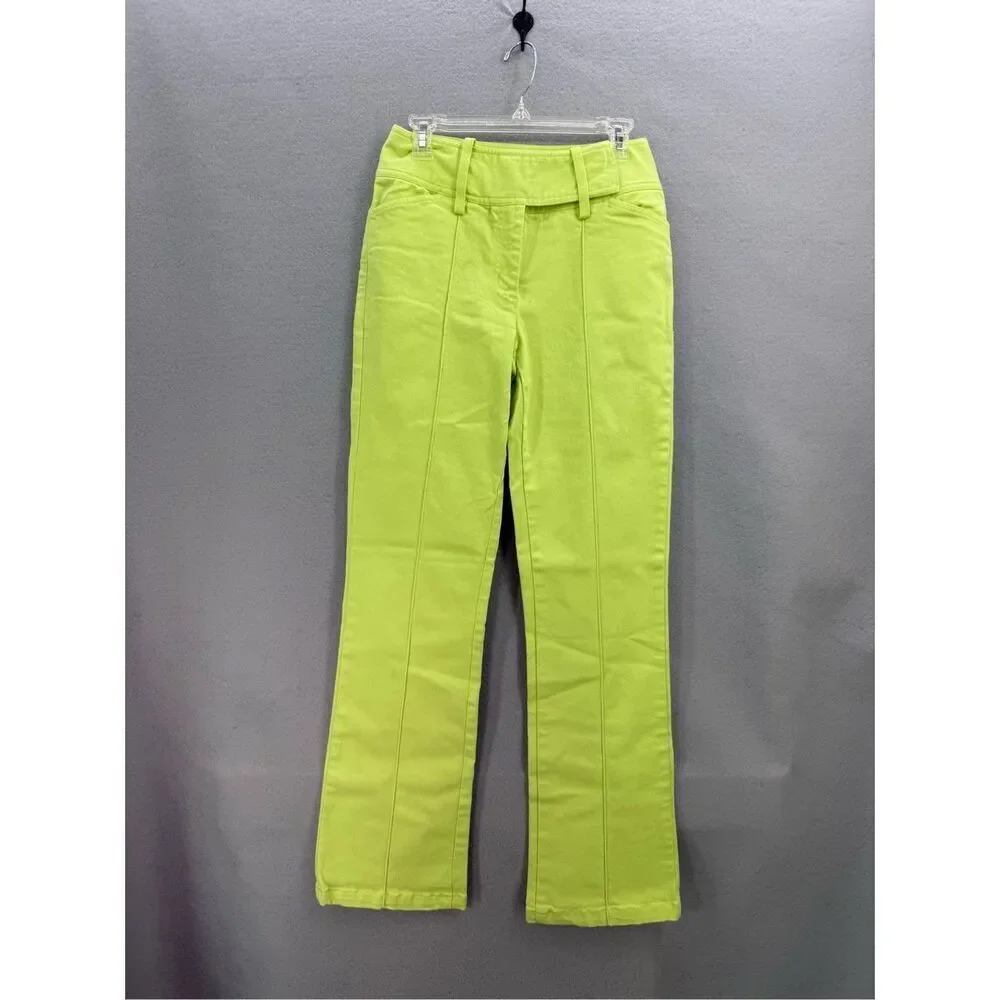 Vintage Y2K MetroStyle Stretch Womens Lime Green Lowrise Bootcut Jeans Size 6T